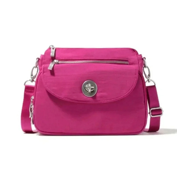 Baggallini Calais Crossbody travel bag orchid pink turnlock RFID water resistant - Picture 6 of 10